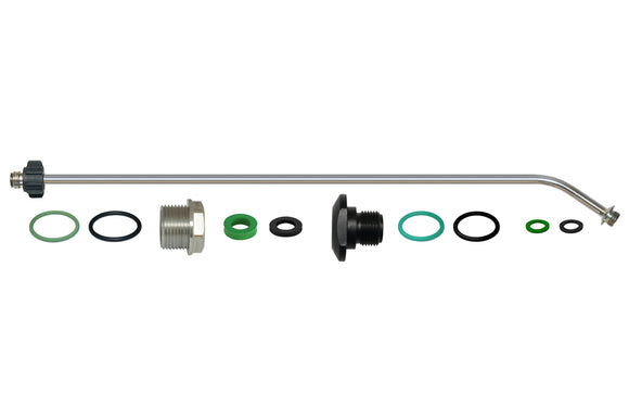 Extension tube set 50 cm, stainless steel curved