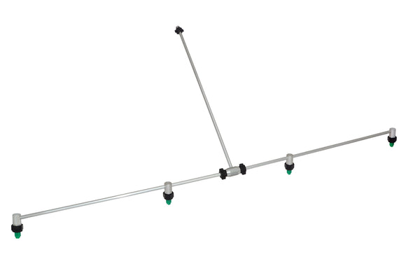 Spray boom, aluminium, max. 12 bar, screw fitting, 4 fanjet nozzles AIXR 110015 VP (green)